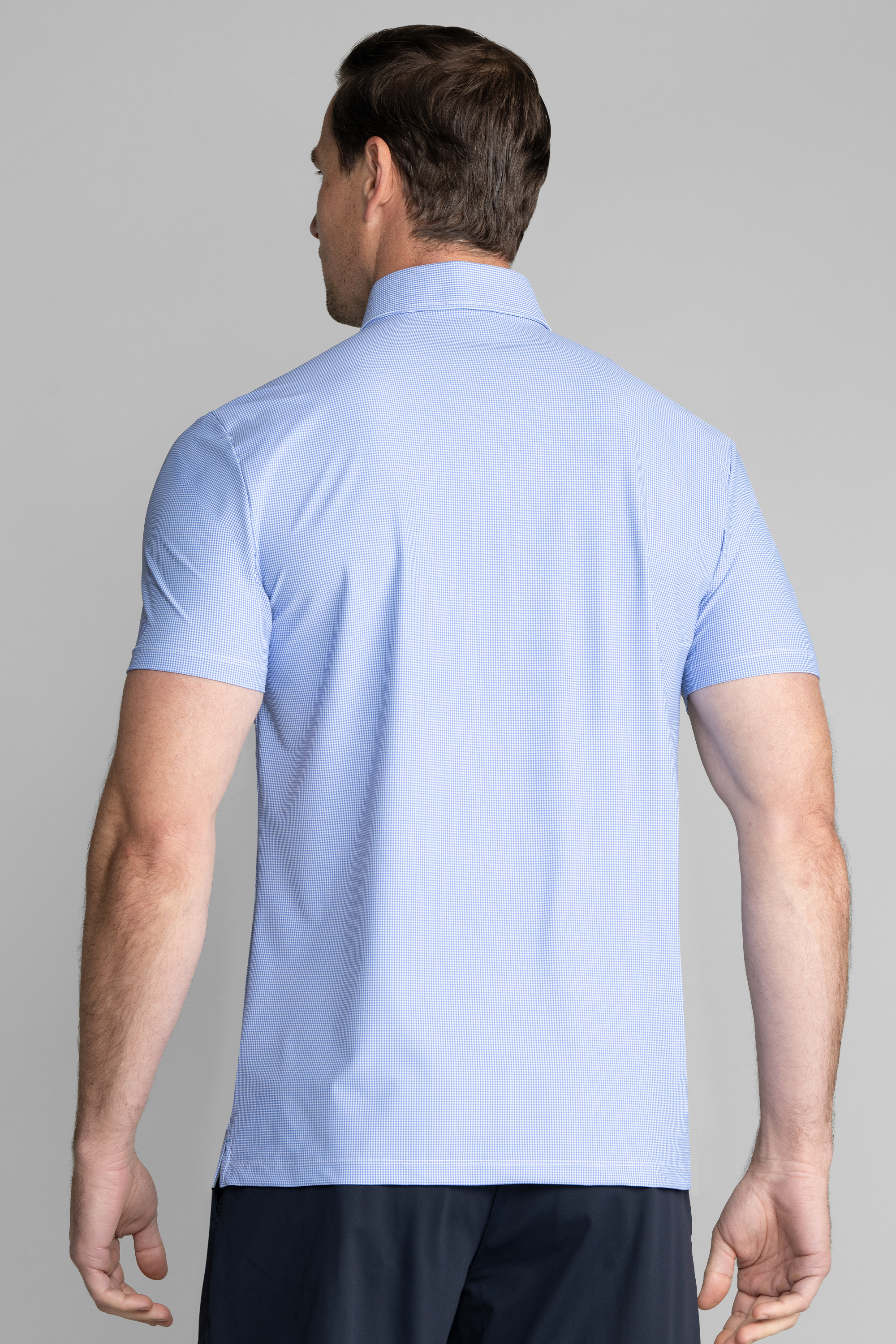 Event Polo Windowpane // Blue Puppytooth