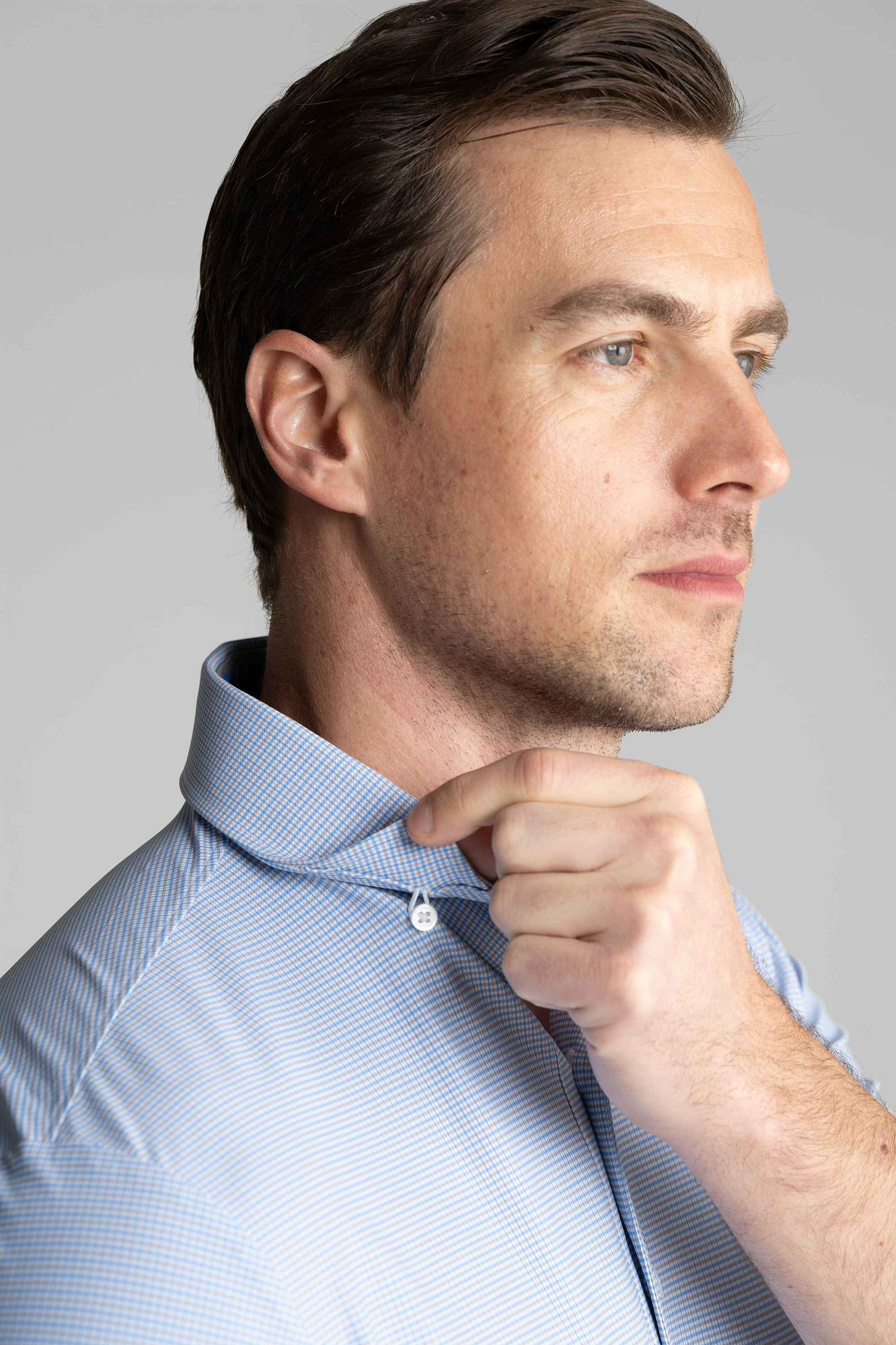 Event Polo Windowpane // Blue Grey