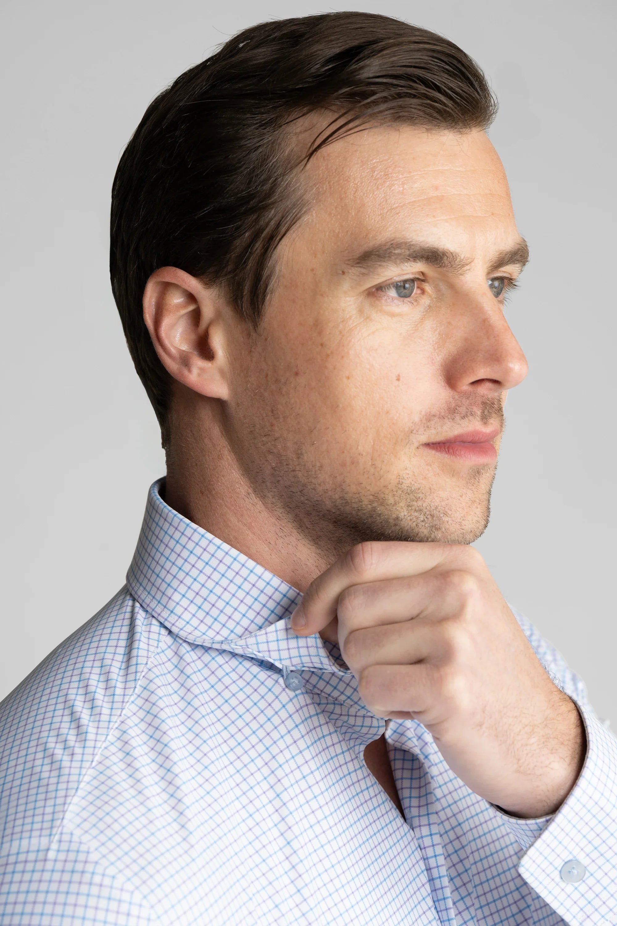 The Event Shirt Windowpane // Blue Purple