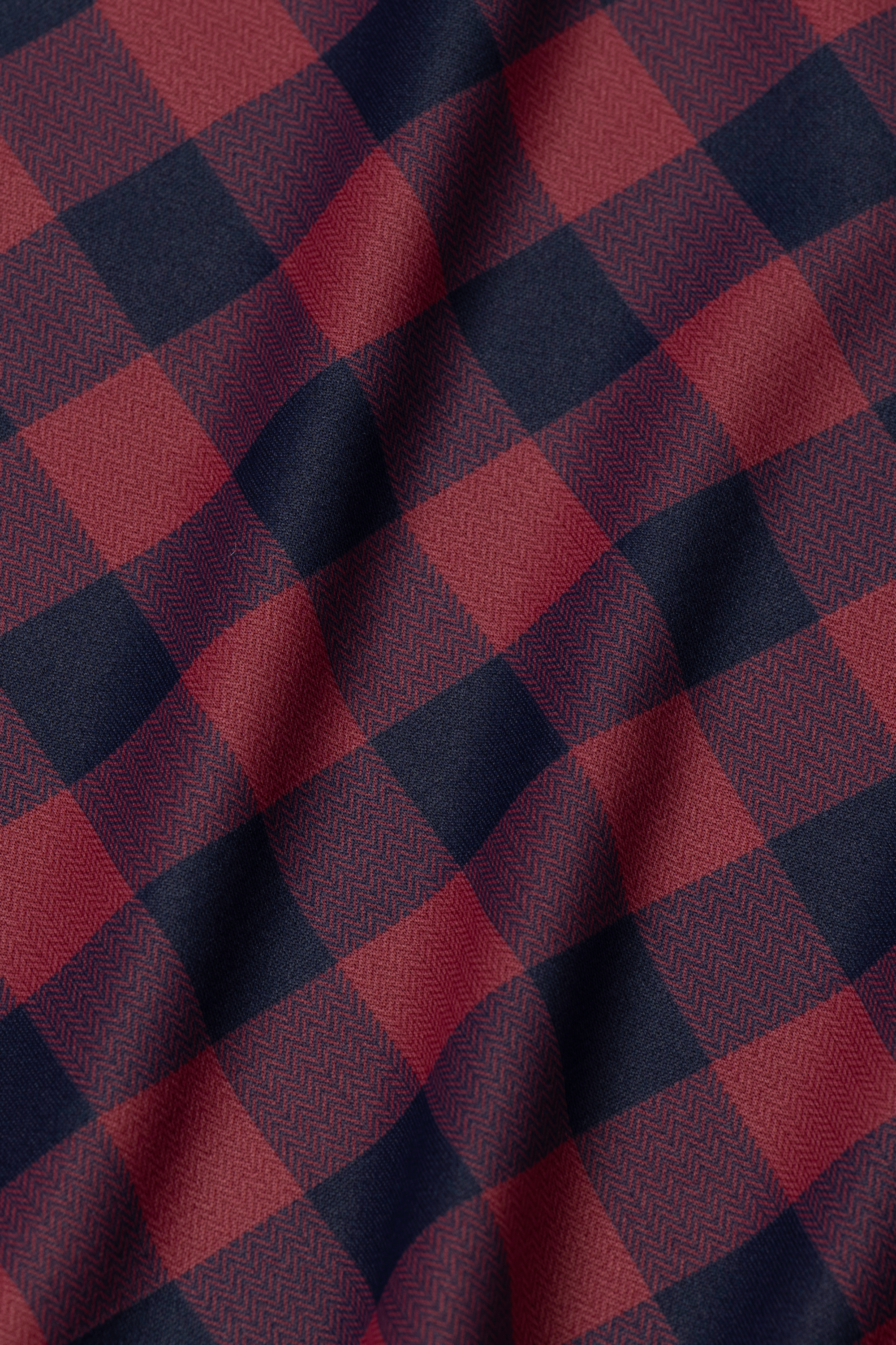 Long Sleeve Button Down Polo Gingham // Red Blue