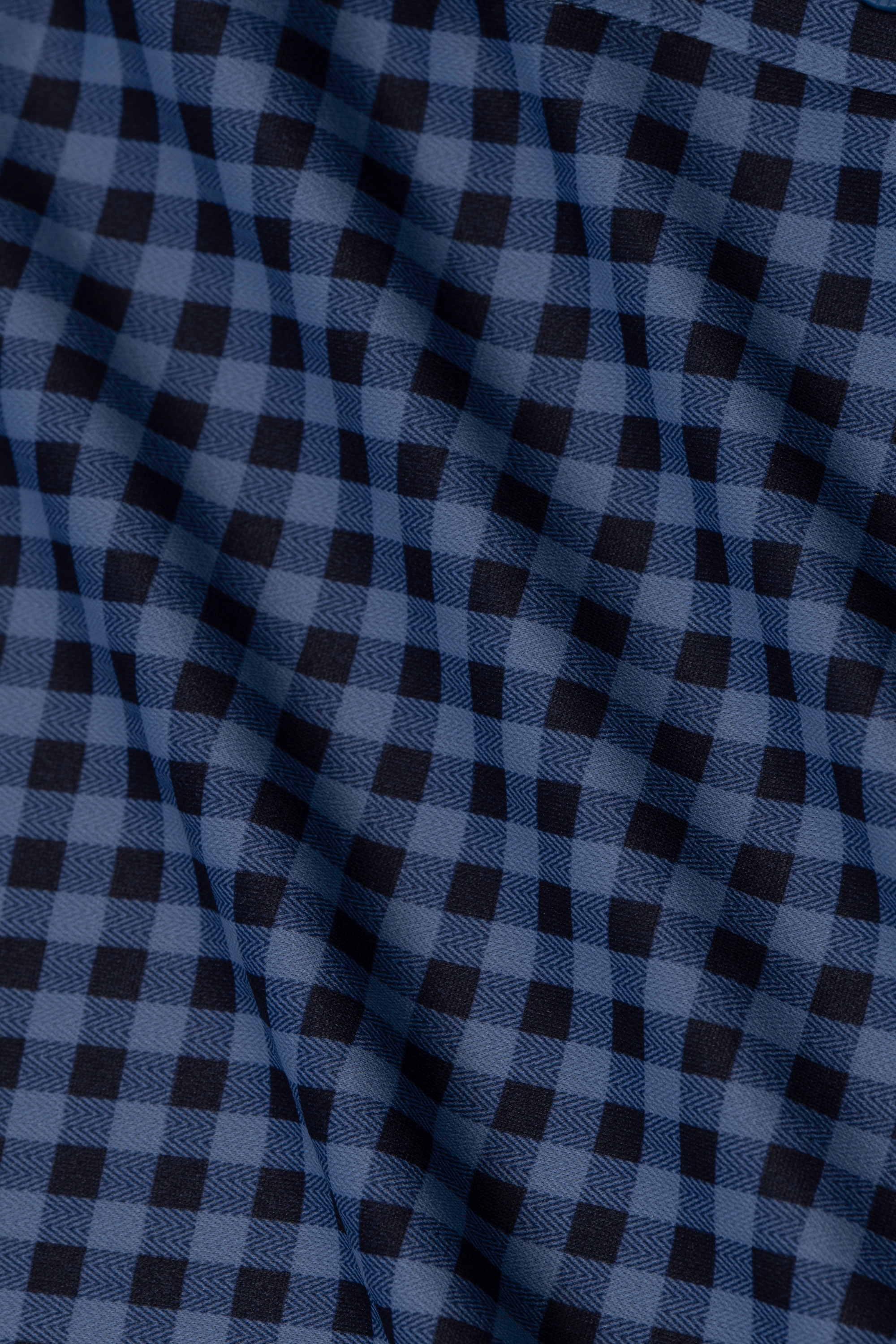 Long Sleeve Button Down Polo Gingham // Navy Blue