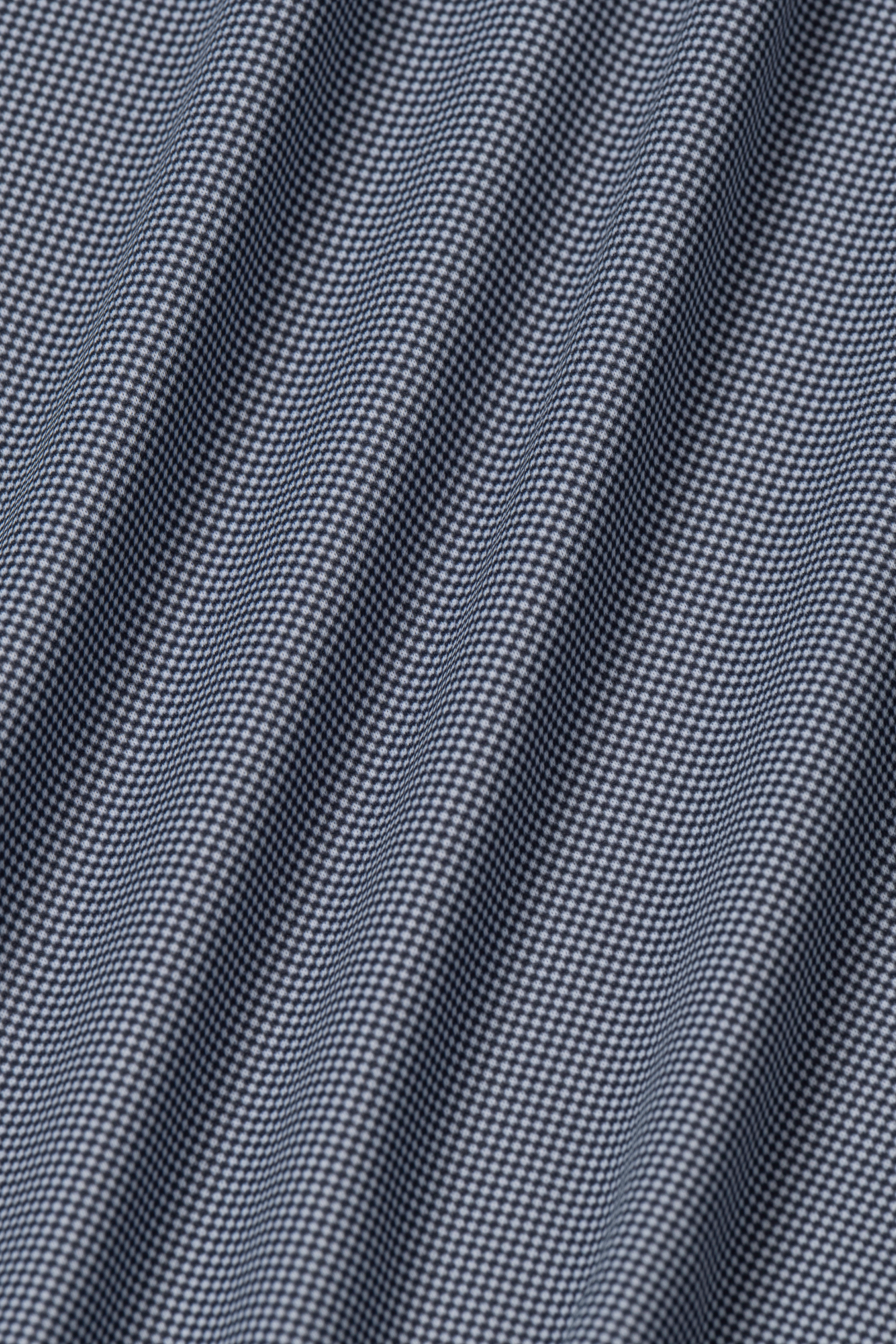 Long Sleeve Button Down Polo Check // Navy Micro