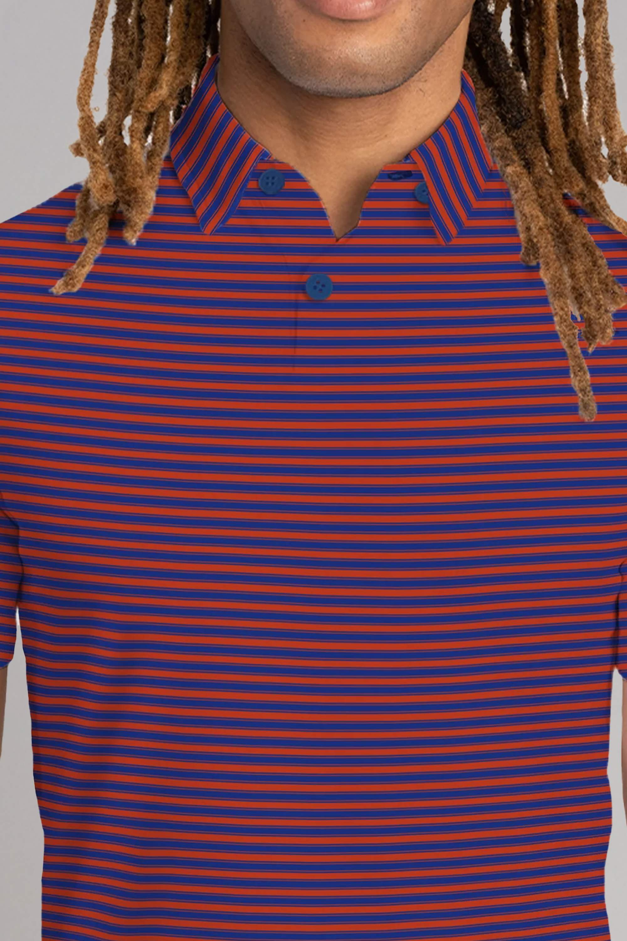 Short Sleeve Polo Stripe // Red Blue
