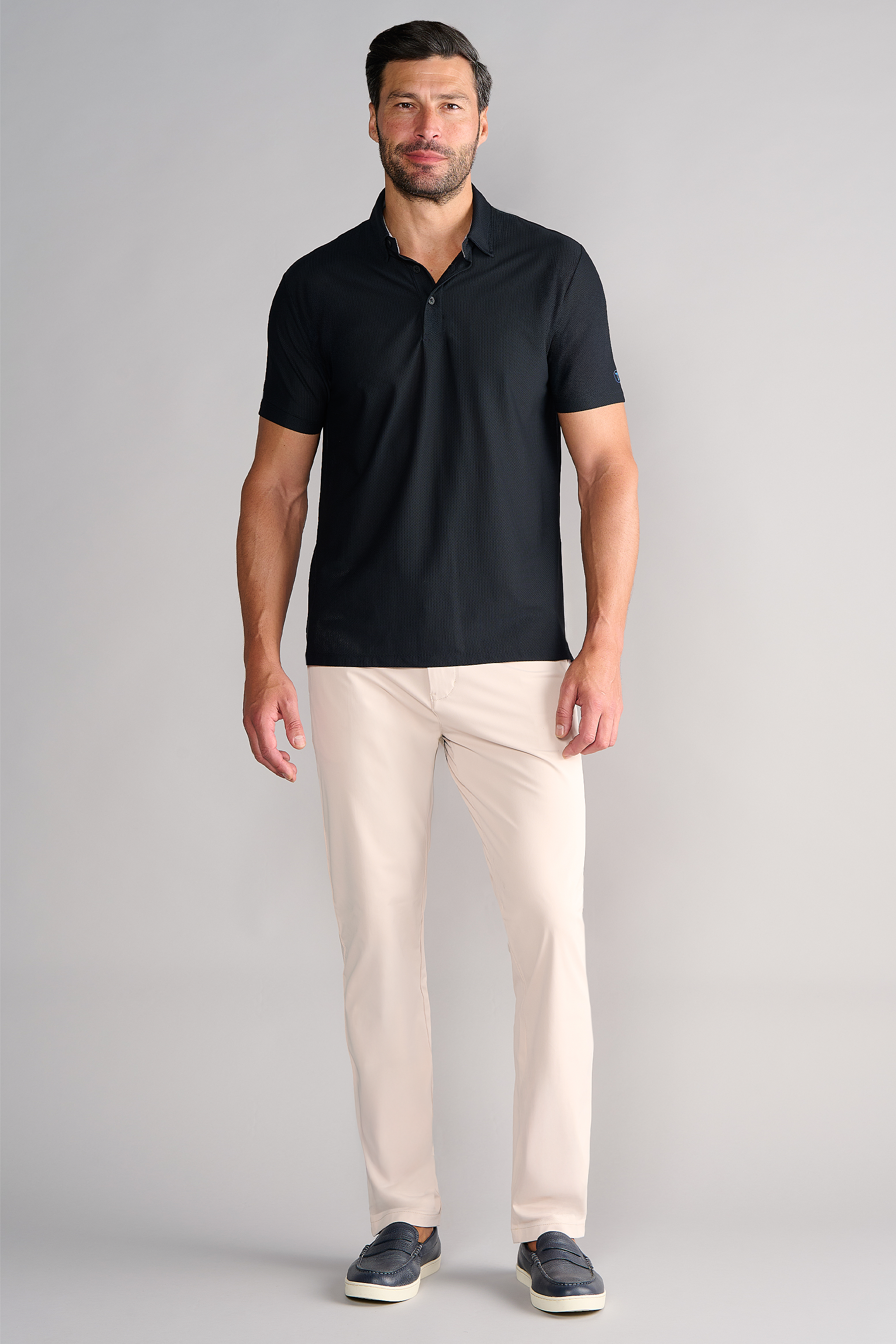 AIR 3 Button Polo Solid // Black