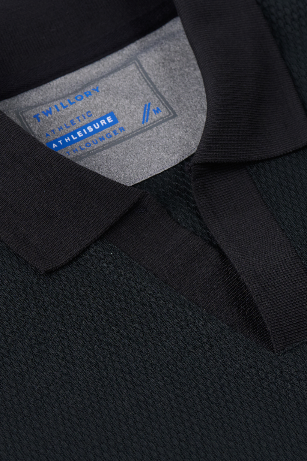 Long Sleeve Sweater Polo Solid // Black