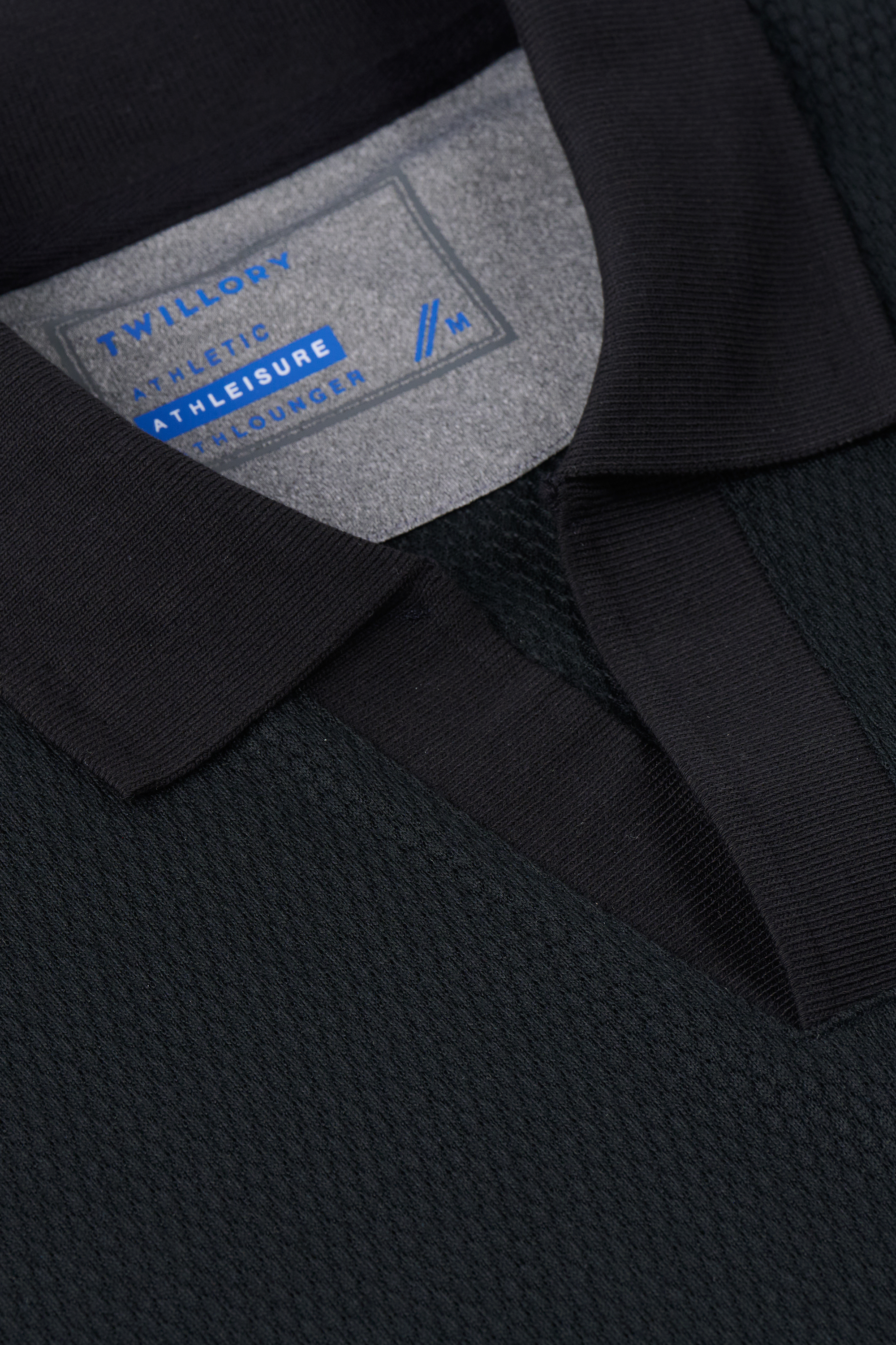 Long Sleeve Sweater Polo Solid // Black