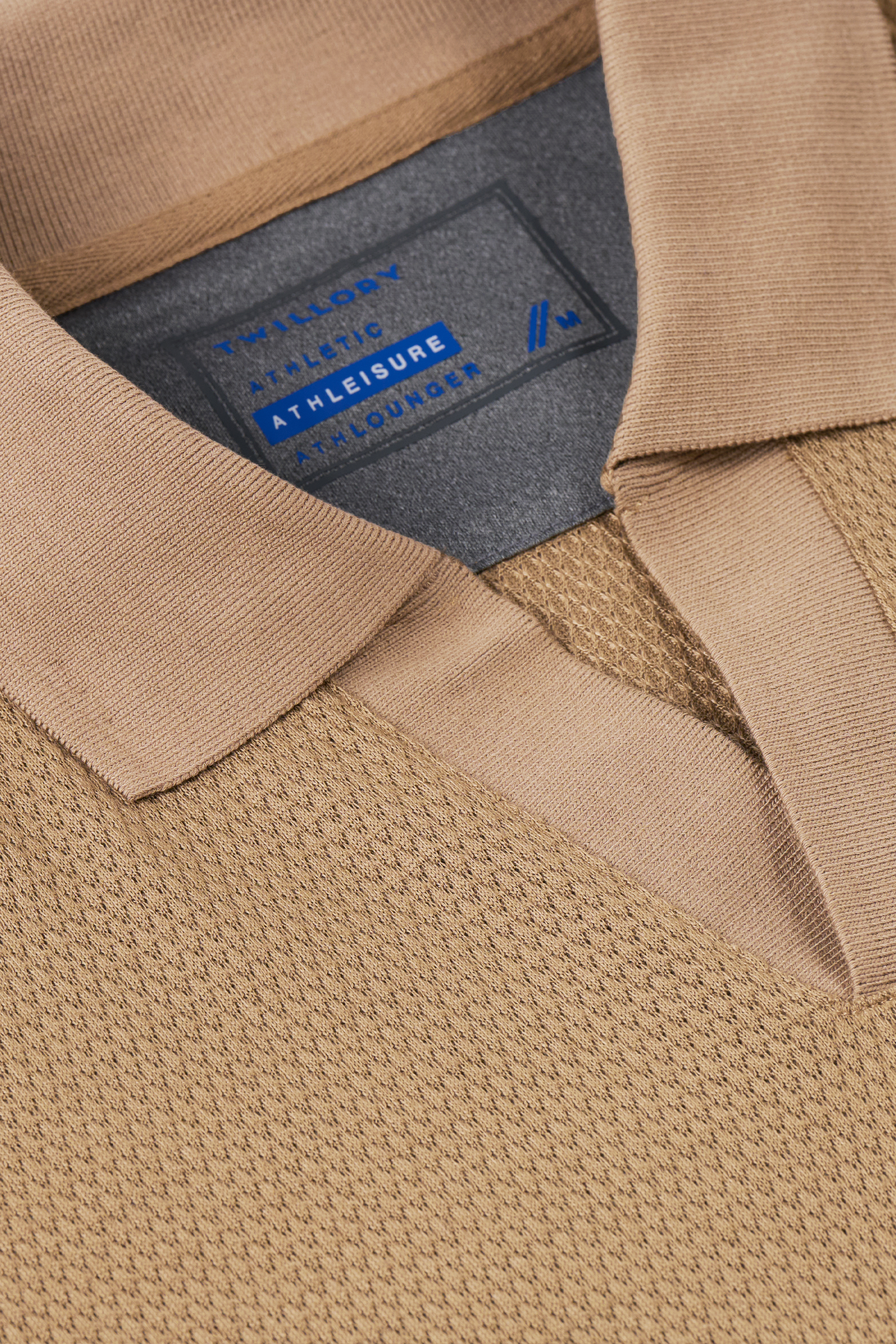 Long Sleeve Sweater Polo Solid // Camel