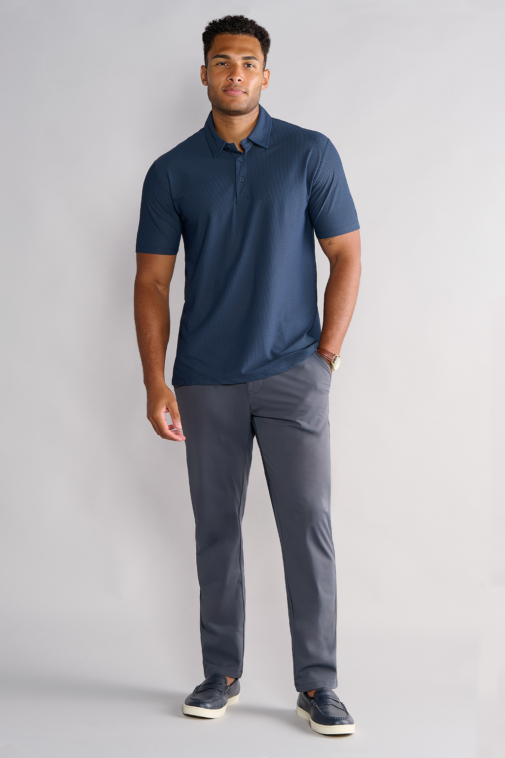 AIR 3 Button Polo Solid // Navy