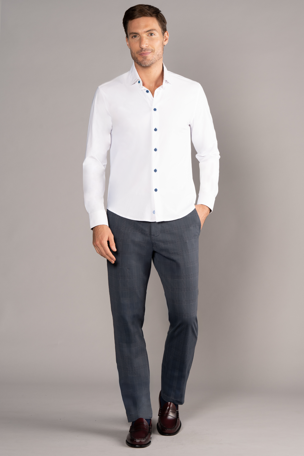 The Event Shirt Solid // White Blue