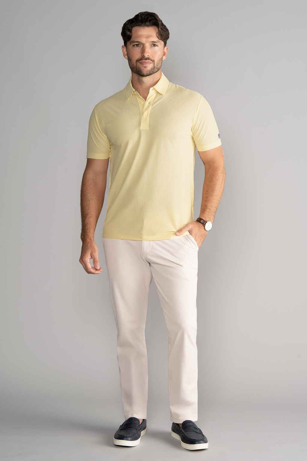 AIR 3 Button Polo Solid // Yellow