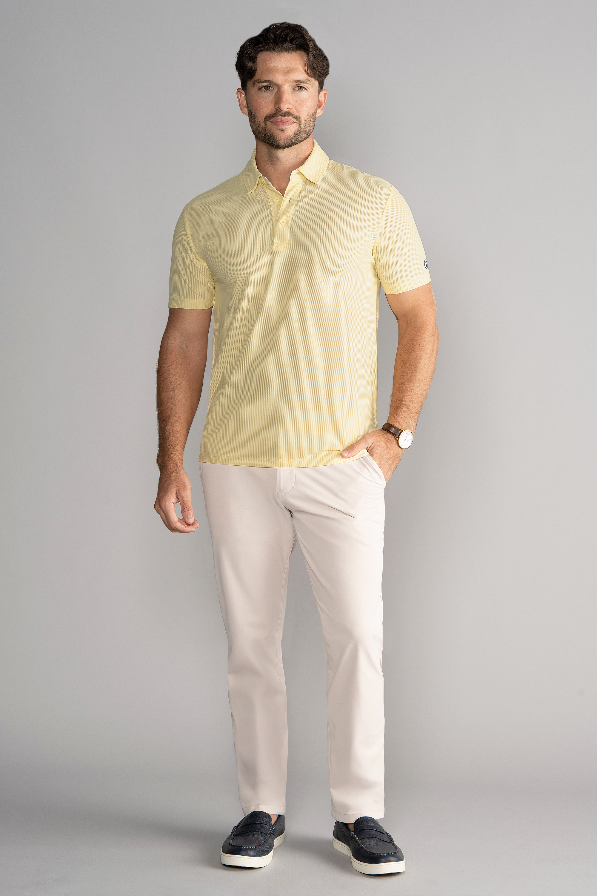 AIR 3 Button Polo Solid // Yellow